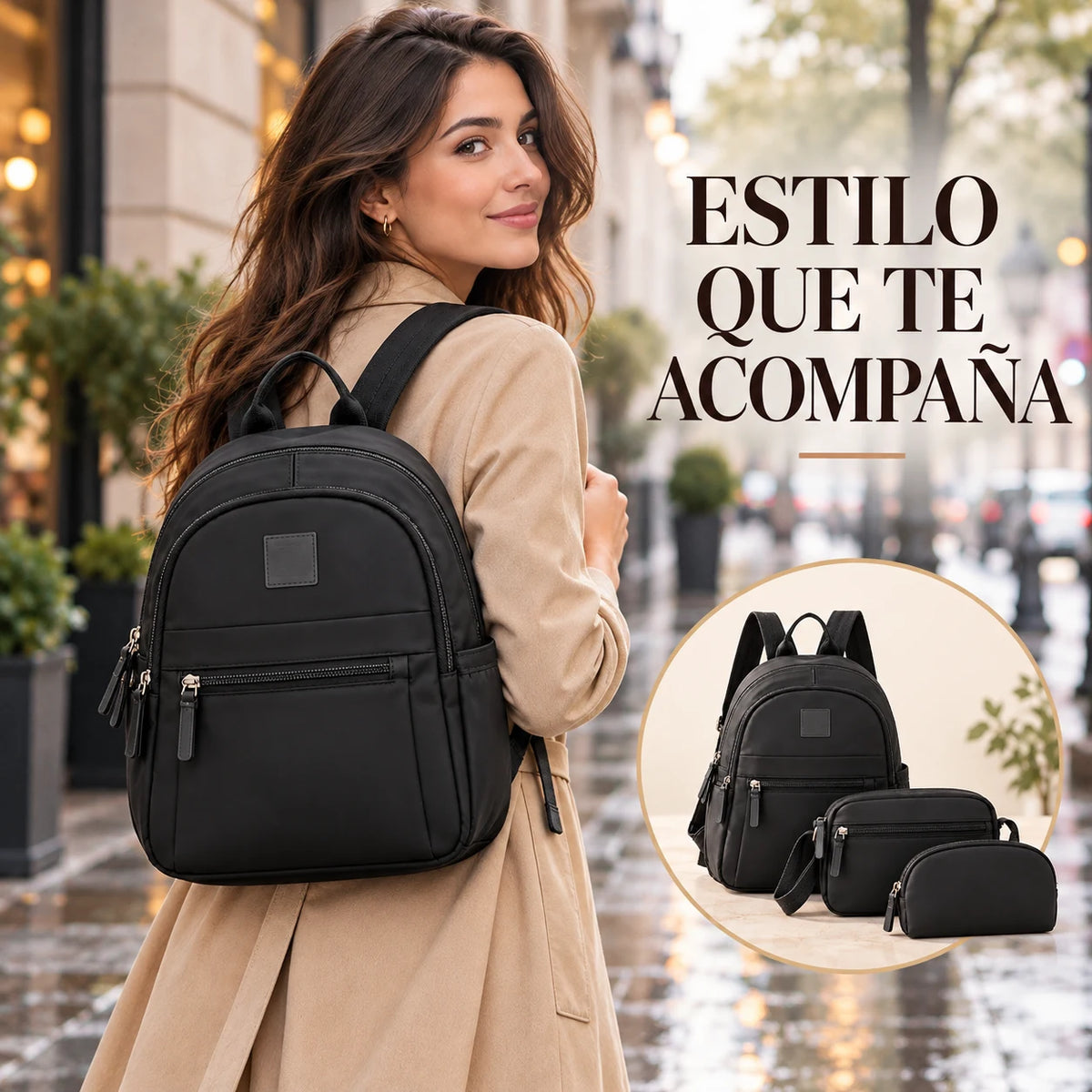 Set Bella Chic™ 3 en 1 | Mochila + Bolsa + Estuche [ÚLTIMAS UNIDADES]