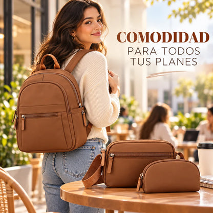 Set Bella Chic™ 3 en 1 | Mochila + Bolsa + Estuche [ÚLTIMAS UNIDADES] –