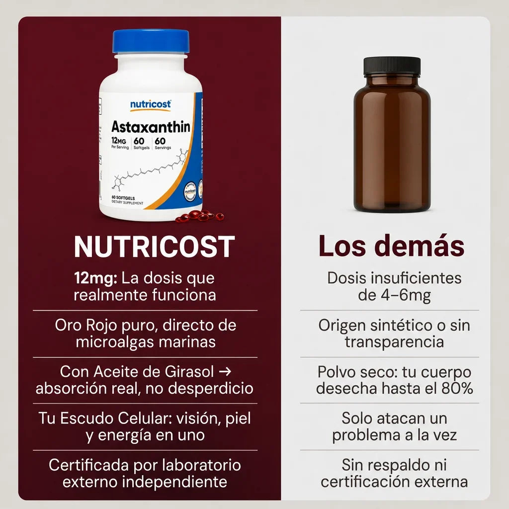 Compra 1 y Llévate 2 | Astaxantina Nutricost 60 cápsulas