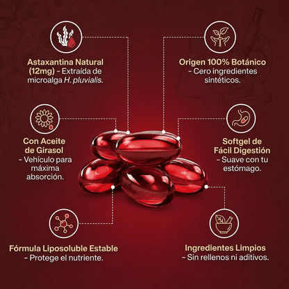 Compra 1 y Llévate 2 | Astaxantina Nutricost 60 cápsulas