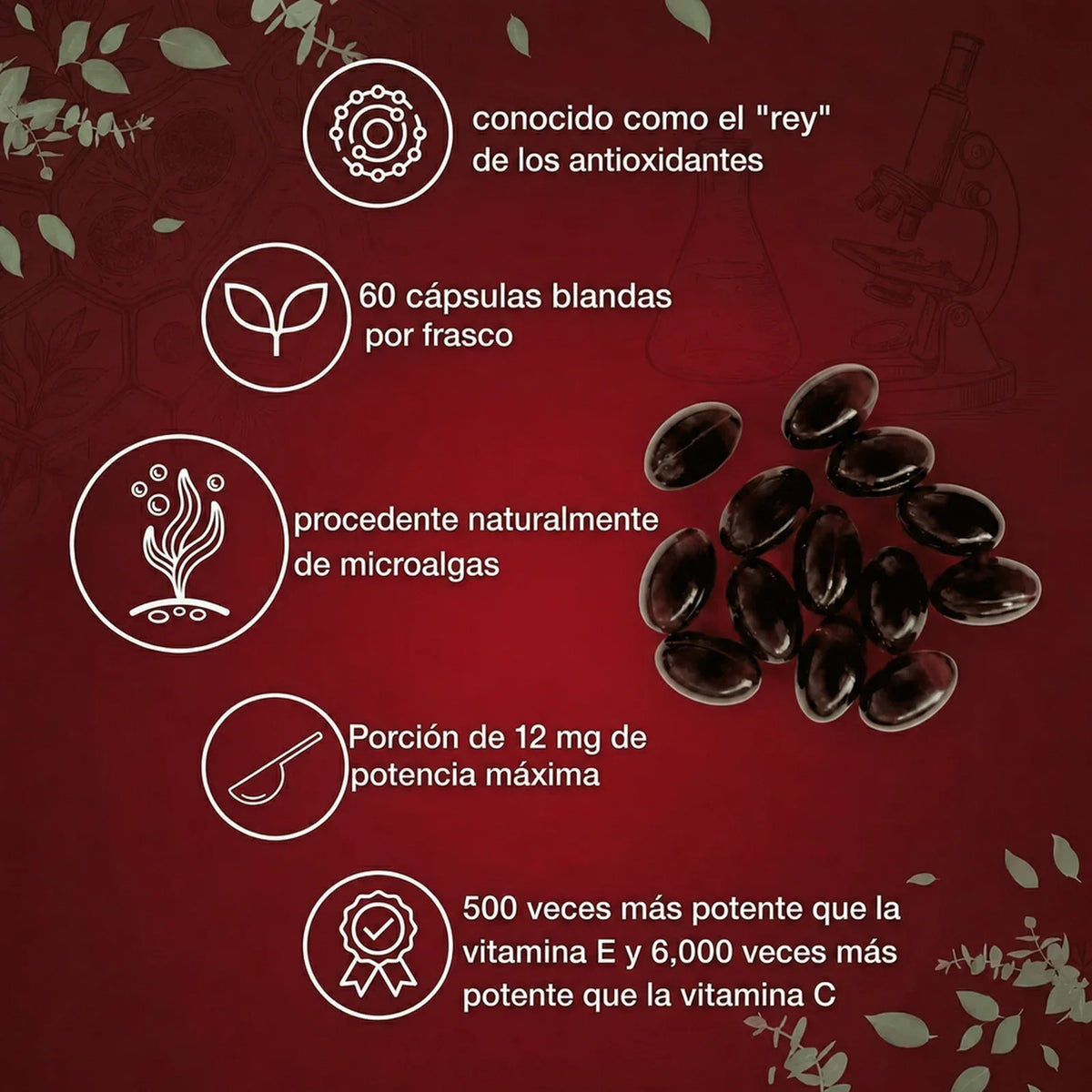 Compra 1 y Llévate 2 | Astaxantina Nutricost 60 cápsulas