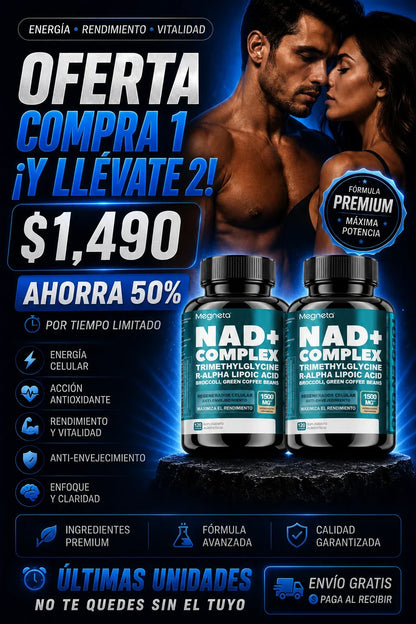 Compra 1 y Llévate 2 - NAD+ Complex Megneta 120 cápsulas