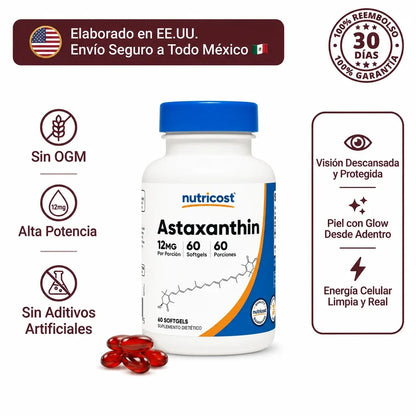 Compra 1 y Llévate 2 | Astaxantina Nutricost 60 cápsulas