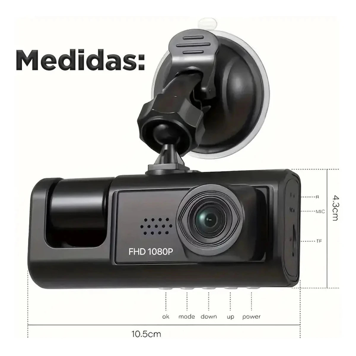 Cámara para auto con 3 vistas DashCam